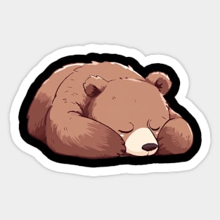 Sleepy Grizzly Bear - Grizzly Bear Sticker